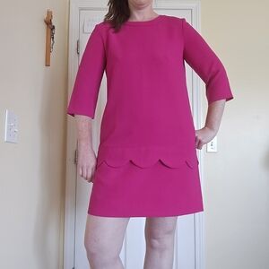 Kate Spade Pink Scalloped Mini Dress Barbiecore Cottagecore